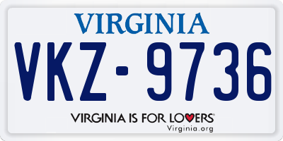 VA license plate VKZ9736