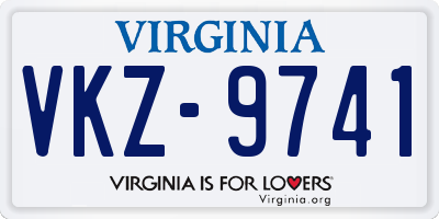 VA license plate VKZ9741