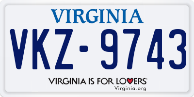 VA license plate VKZ9743