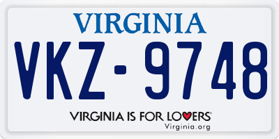 VA license plate VKZ9748