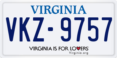 VA license plate VKZ9757