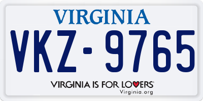 VA license plate VKZ9765