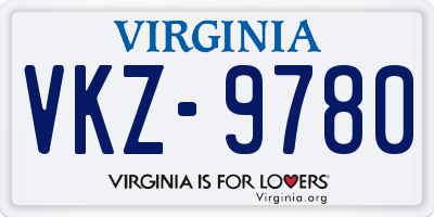 VA license plate VKZ9780