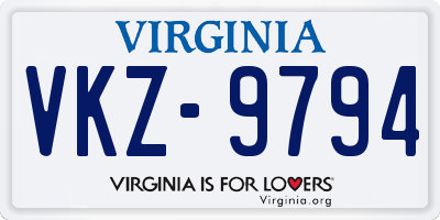 VA license plate VKZ9794
