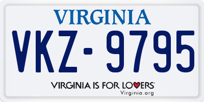 VA license plate VKZ9795