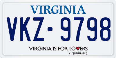 VA license plate VKZ9798