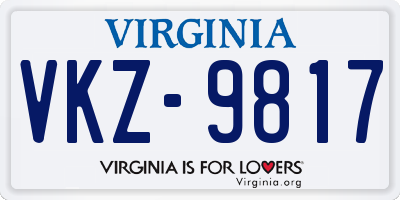 VA license plate VKZ9817