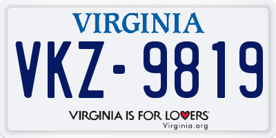 VA license plate VKZ9819