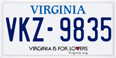 VA license plate VKZ9835