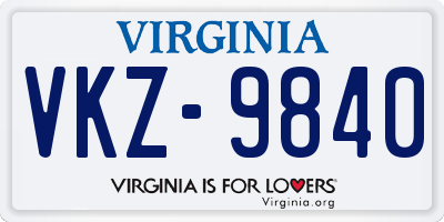 VA license plate VKZ9840