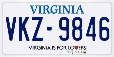 VA license plate VKZ9846