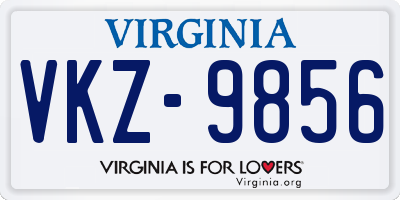 VA license plate VKZ9856