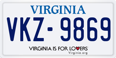 VA license plate VKZ9869
