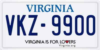 VA license plate VKZ9900
