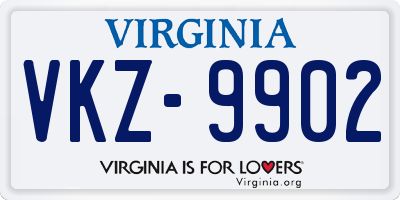 VA license plate VKZ9902