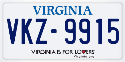 VA license plate VKZ9915