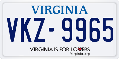 VA license plate VKZ9965