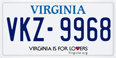 VA license plate VKZ9968
