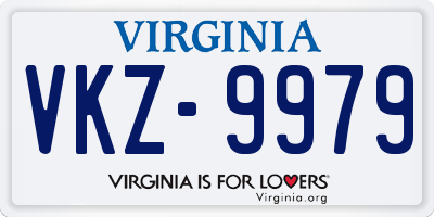 VA license plate VKZ9979