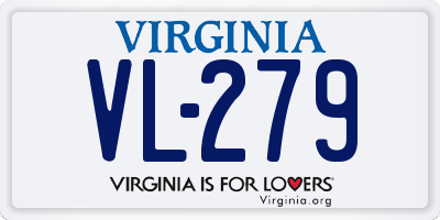 VA license plate VL279