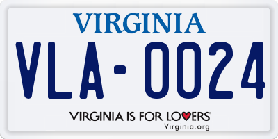 VA license plate VLA0024