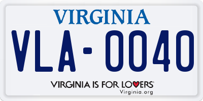 VA license plate VLA0040
