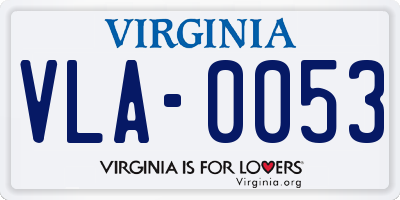VA license plate VLA0053