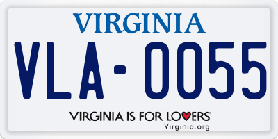 VA license plate VLA0055