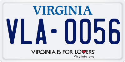 VA license plate VLA0056