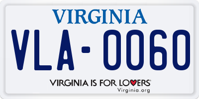 VA license plate VLA0060