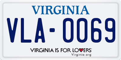 VA license plate VLA0069