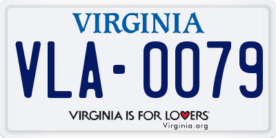 VA license plate VLA0079