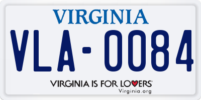 VA license plate VLA0084