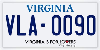 VA license plate VLA0090