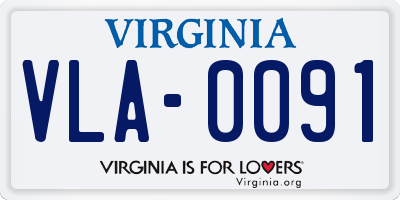 VA license plate VLA0091