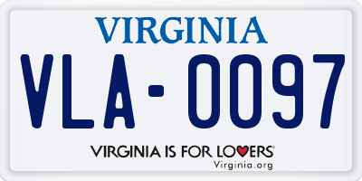 VA license plate VLA0097