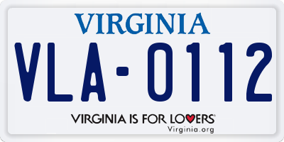 VA license plate VLA0112