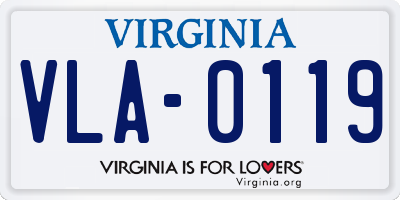 VA license plate VLA0119
