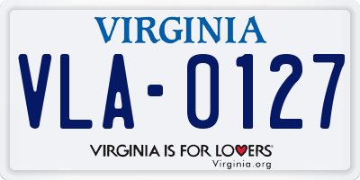 VA license plate VLA0127