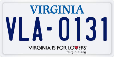 VA license plate VLA0131