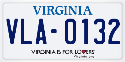 VA license plate VLA0132
