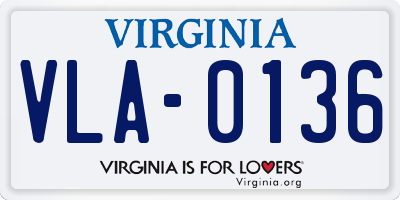 VA license plate VLA0136