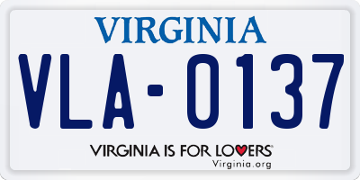 VA license plate VLA0137