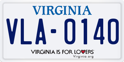 VA license plate VLA0140