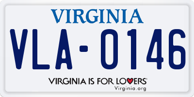 VA license plate VLA0146