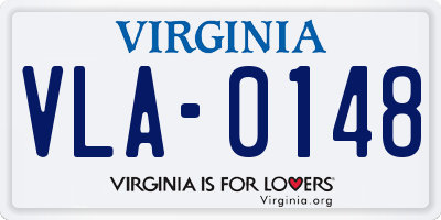 VA license plate VLA0148