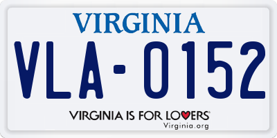 VA license plate VLA0152