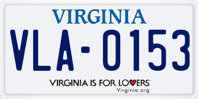 VA license plate VLA0153