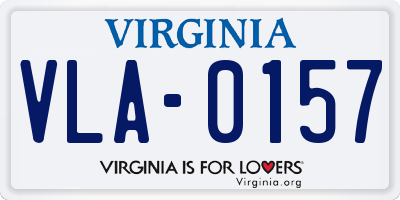 VA license plate VLA0157