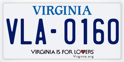 VA license plate VLA0160